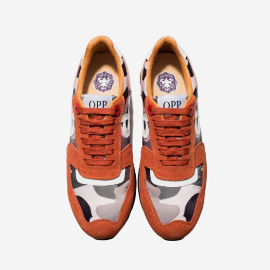 Lace-Up Paint Sneakers Orange