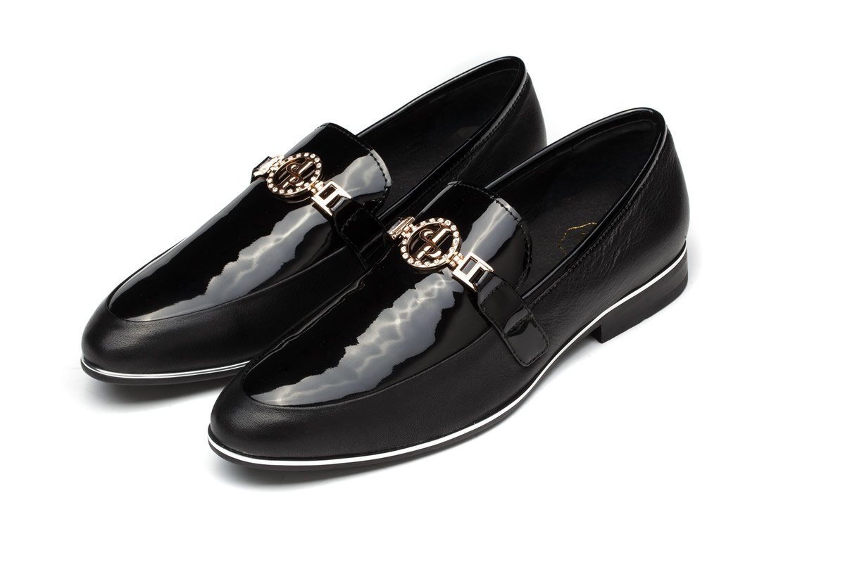 black buckle dress shoes