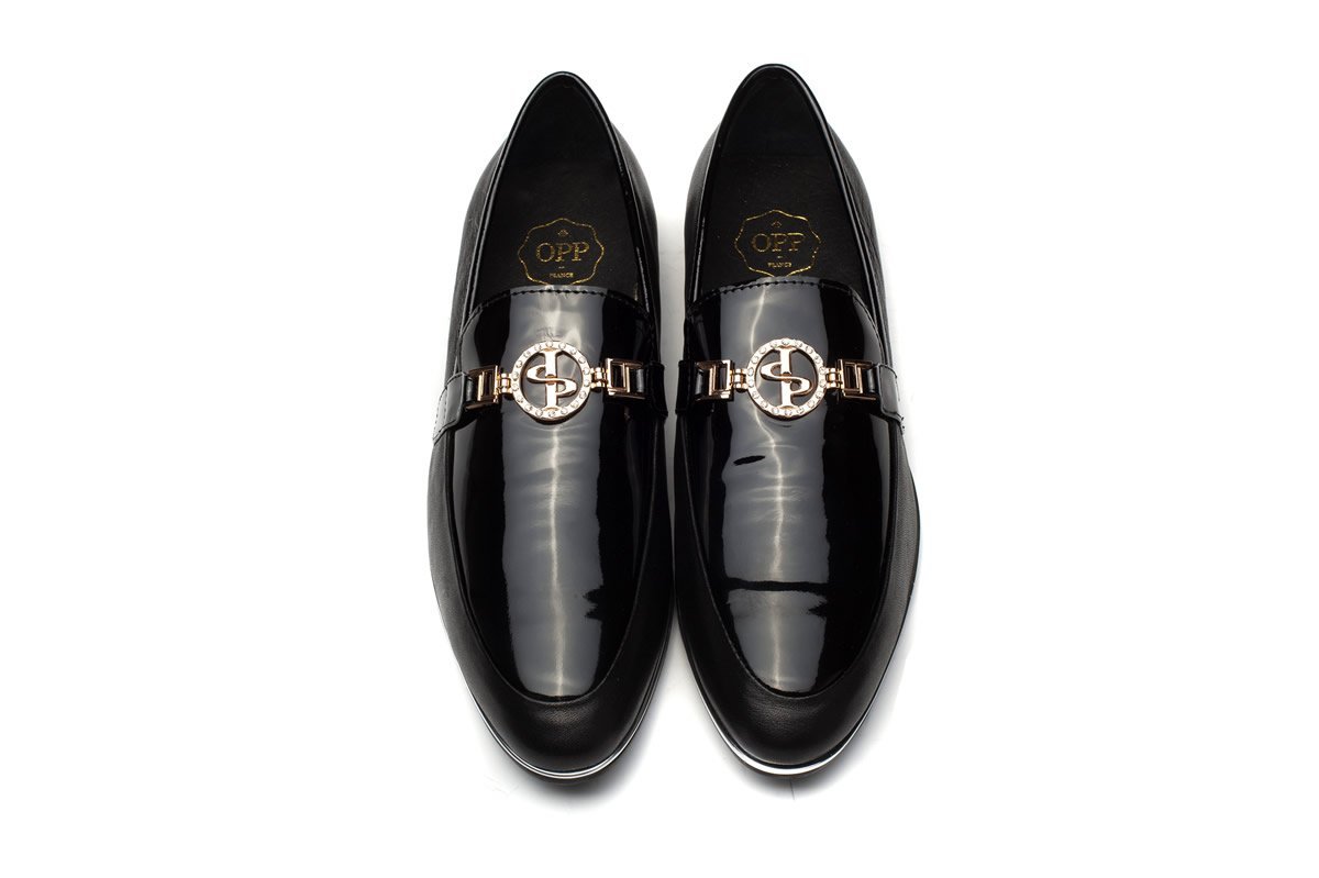 black buckle dress shoes